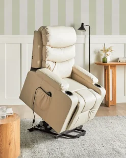 Sedia reclinabile elettrica ETER Pelle sintetica Beige