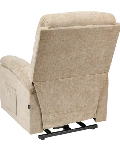 Sedia reclinabile elettrica RISE Poggiapiedi a scomparsa Tessuto Beige