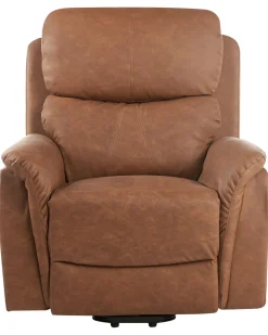 Sedia reclinabile elettrica GLORIE funzione massaggio Pelle sintetica Marrone
