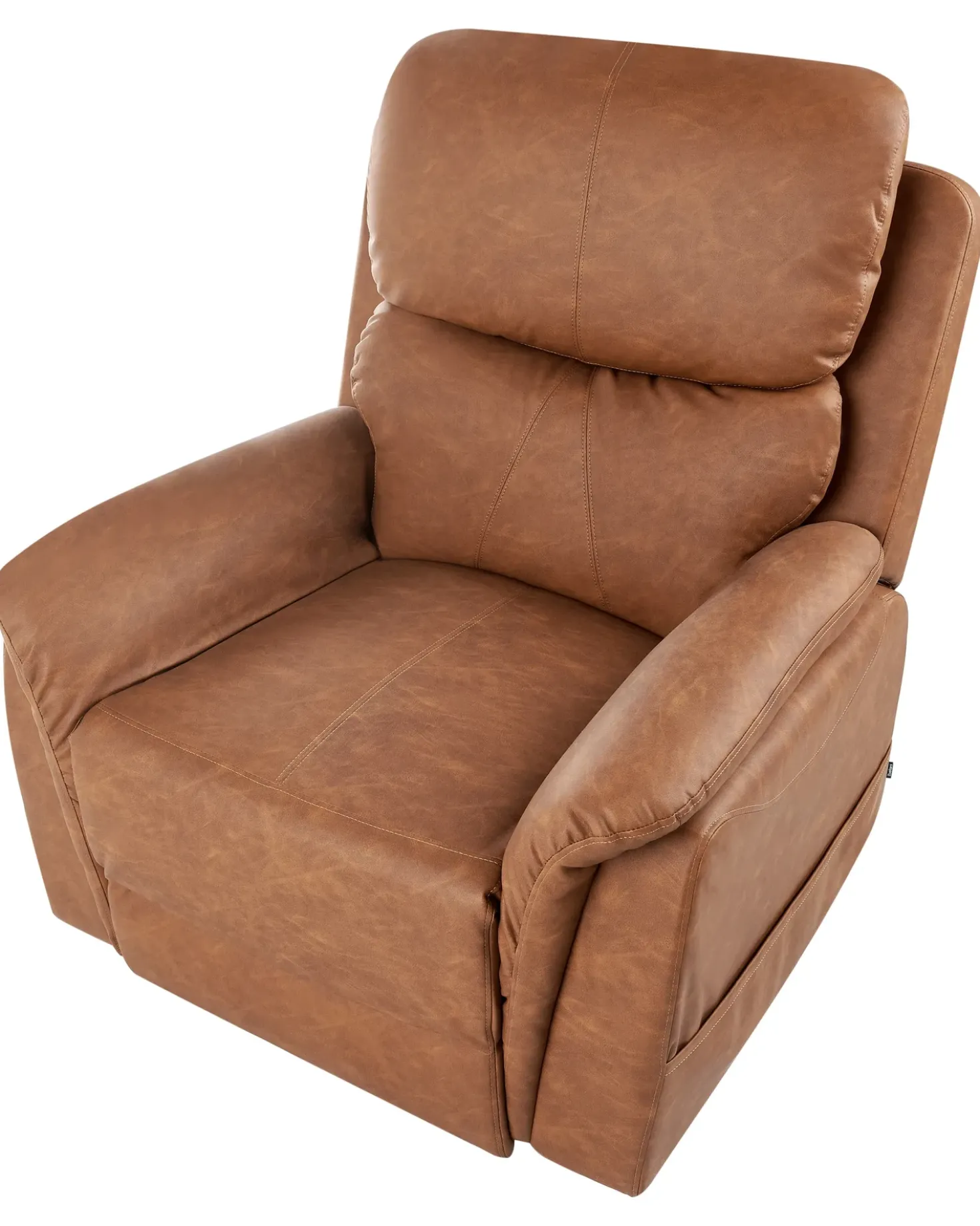 Sedia reclinabile elettrica GLORIE funzione massaggio Pelle sintetica Marrone