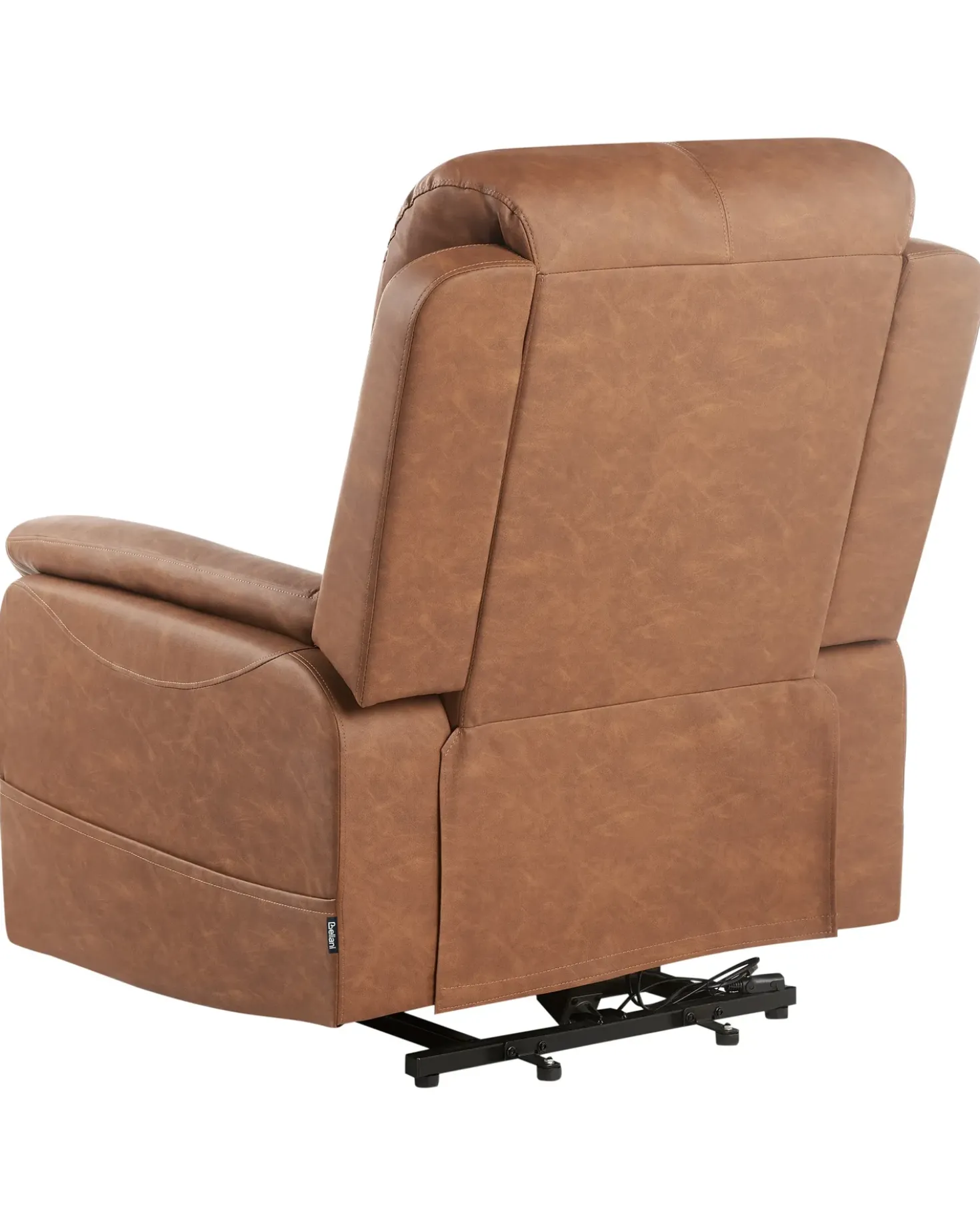 Sedia reclinabile elettrica GLORIE funzione massaggio Pelle sintetica Marrone