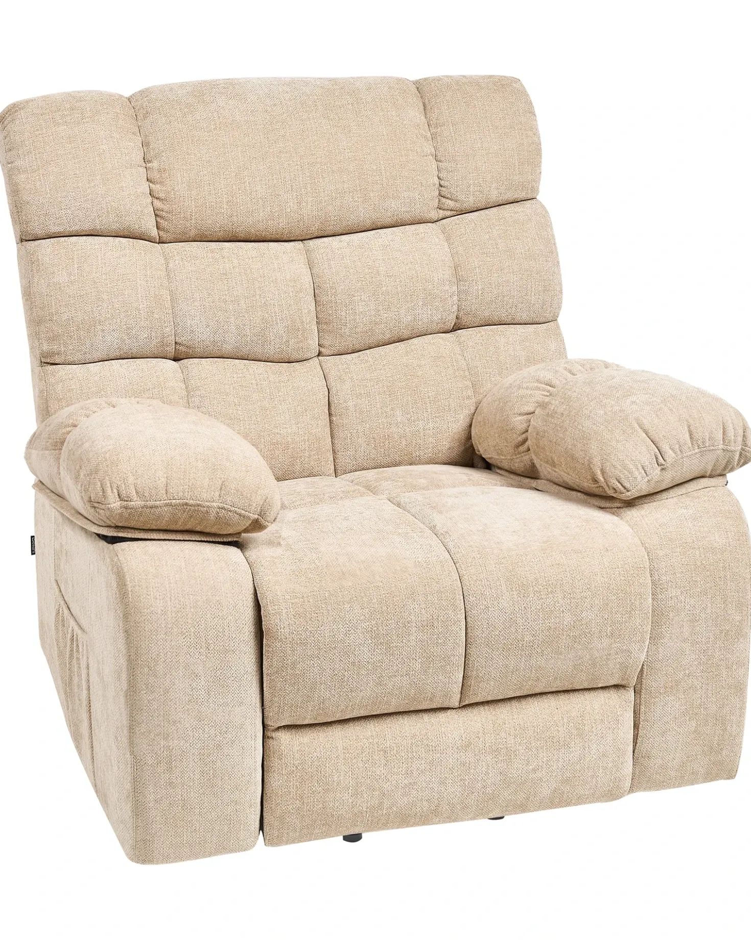 Sedia reclinabile elettrica ARES Poggiapiedi a scomparsa Tessuto Beige