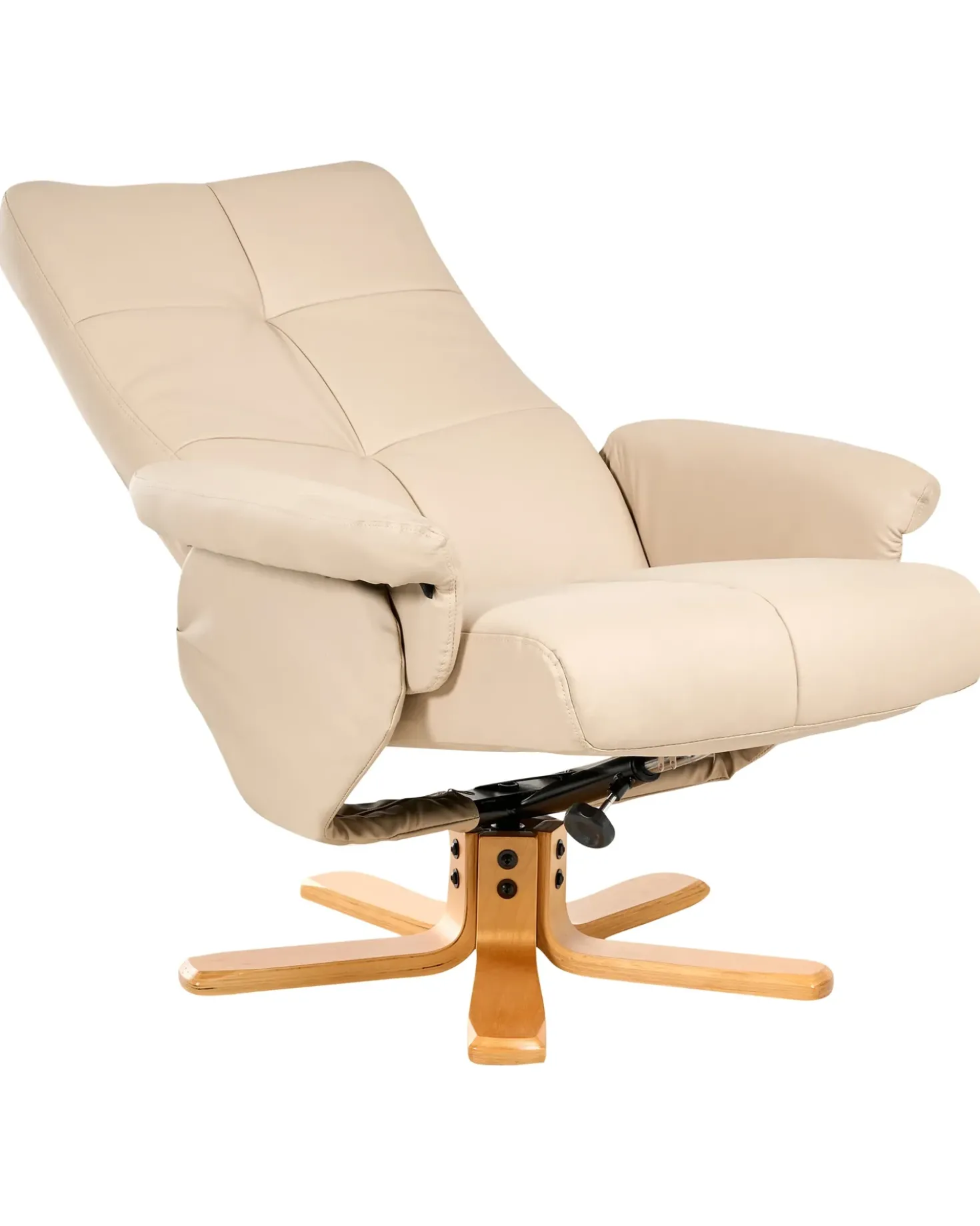 Sedia reclinabile EPSE con poggiapiedi Pelle sintetica Beige