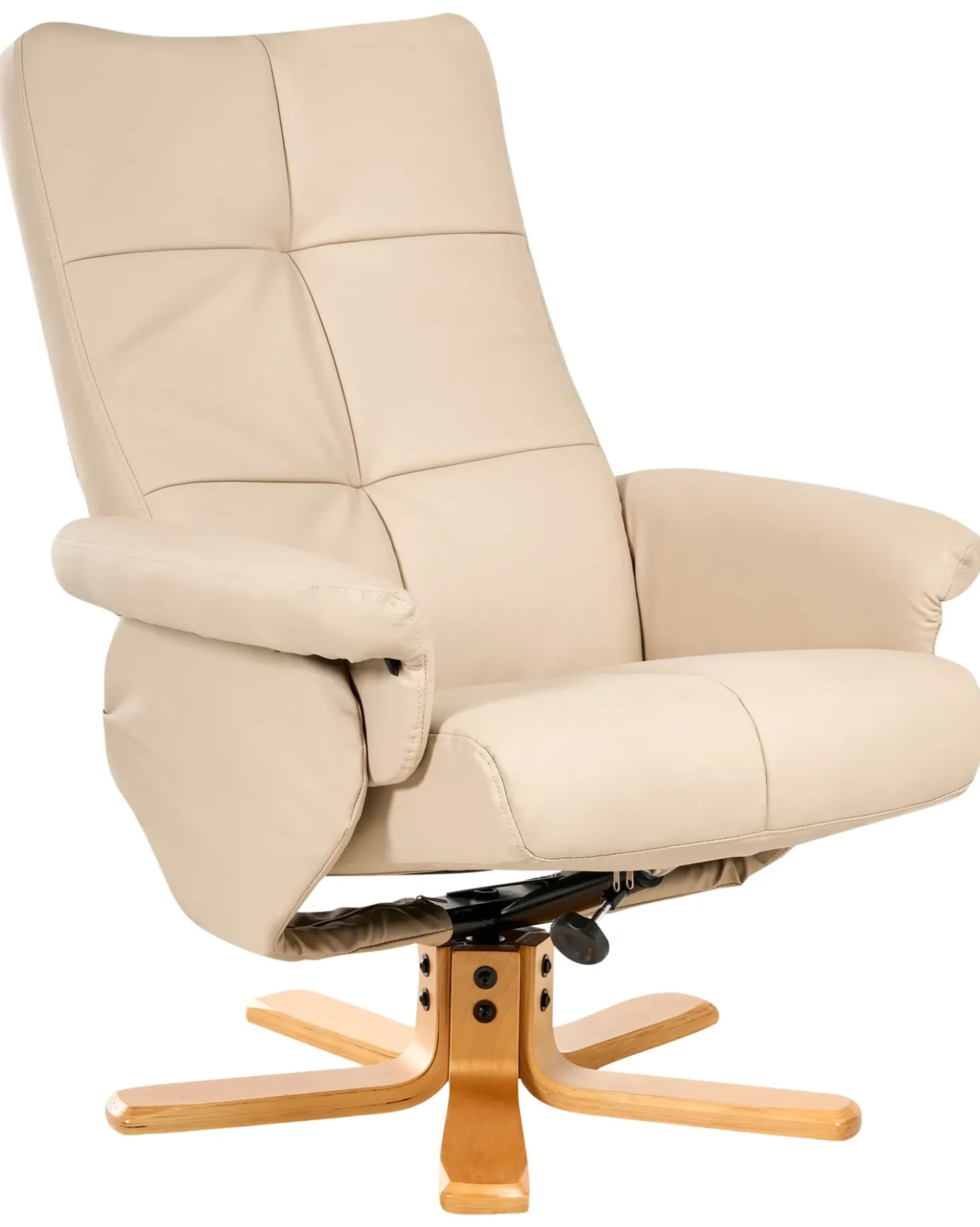 Sedia reclinabile EPSE con poggiapiedi Pelle sintetica Beige