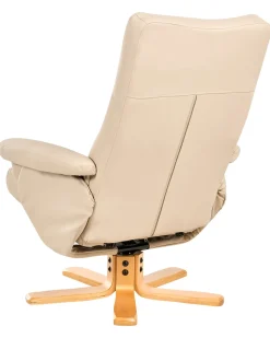 Sedia reclinabile EPSE con poggiapiedi Pelle sintetica Beige