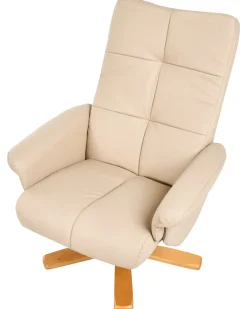 Sedia reclinabile EPSE con poggiapiedi Pelle sintetica Beige