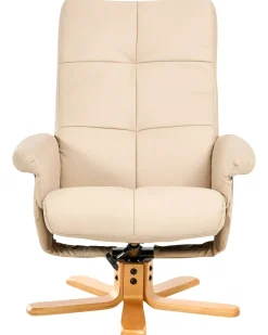Sedia reclinabile EPSE con poggiapiedi Pelle sintetica Beige