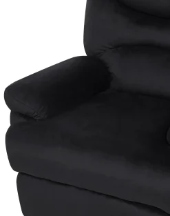 Sedia reclinabile ESLOV Poggiapiedi a scomparsa Velluto Nero
