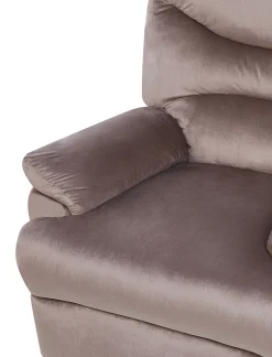 Sedia reclinabile ESLOV Poggiapiedi a scomparsa Velluto Tortora Beige