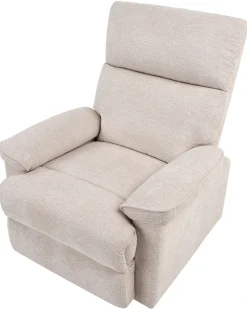 Sedia reclinabile EVERTON Poggiapiedi a scomparsa Tessuto Beige