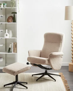 Sedia reclinabile JAPET Bouclé Beige