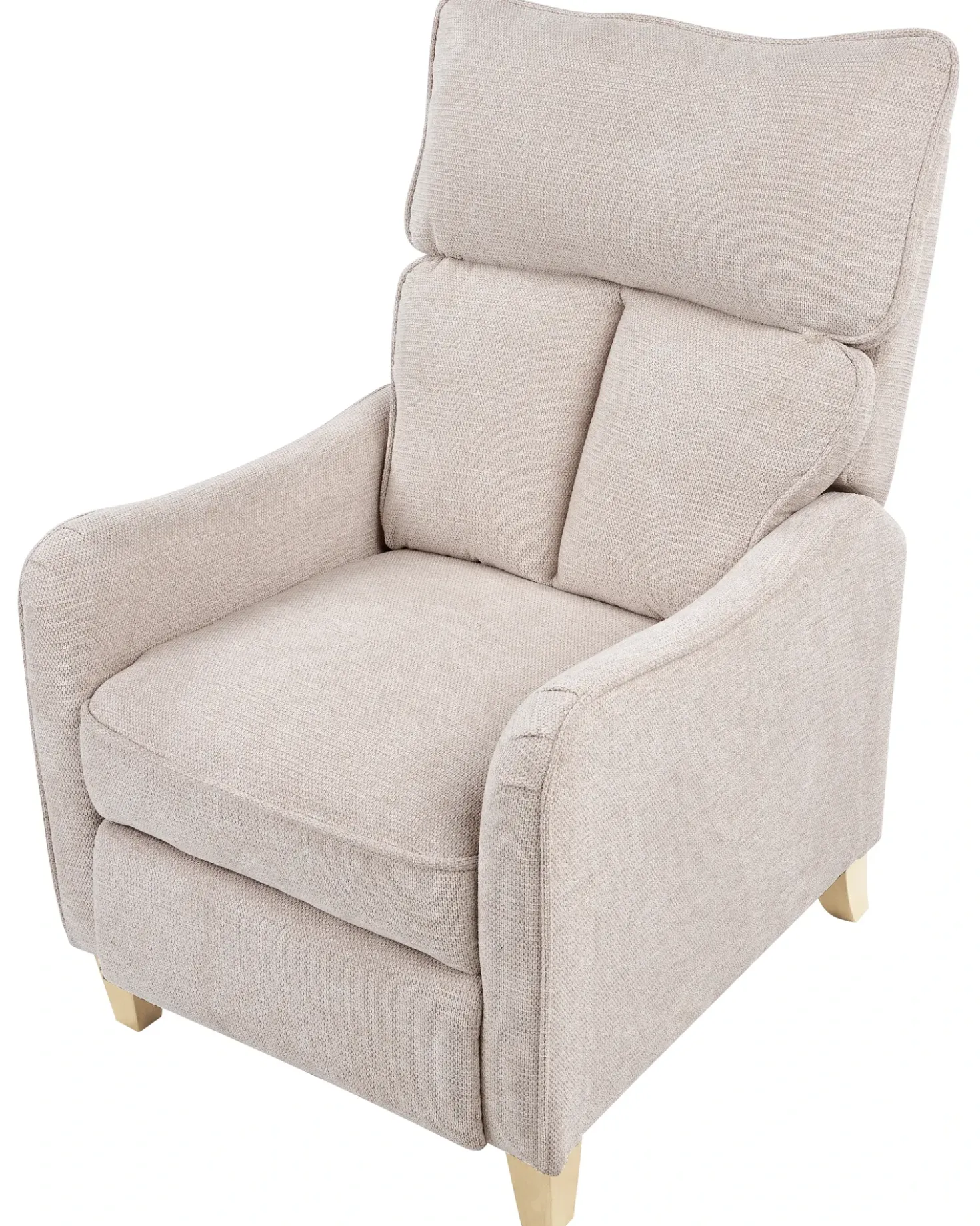 Sedia reclinabile ROYSTON Poggiapiedi a scomparsa Tessuto Beige