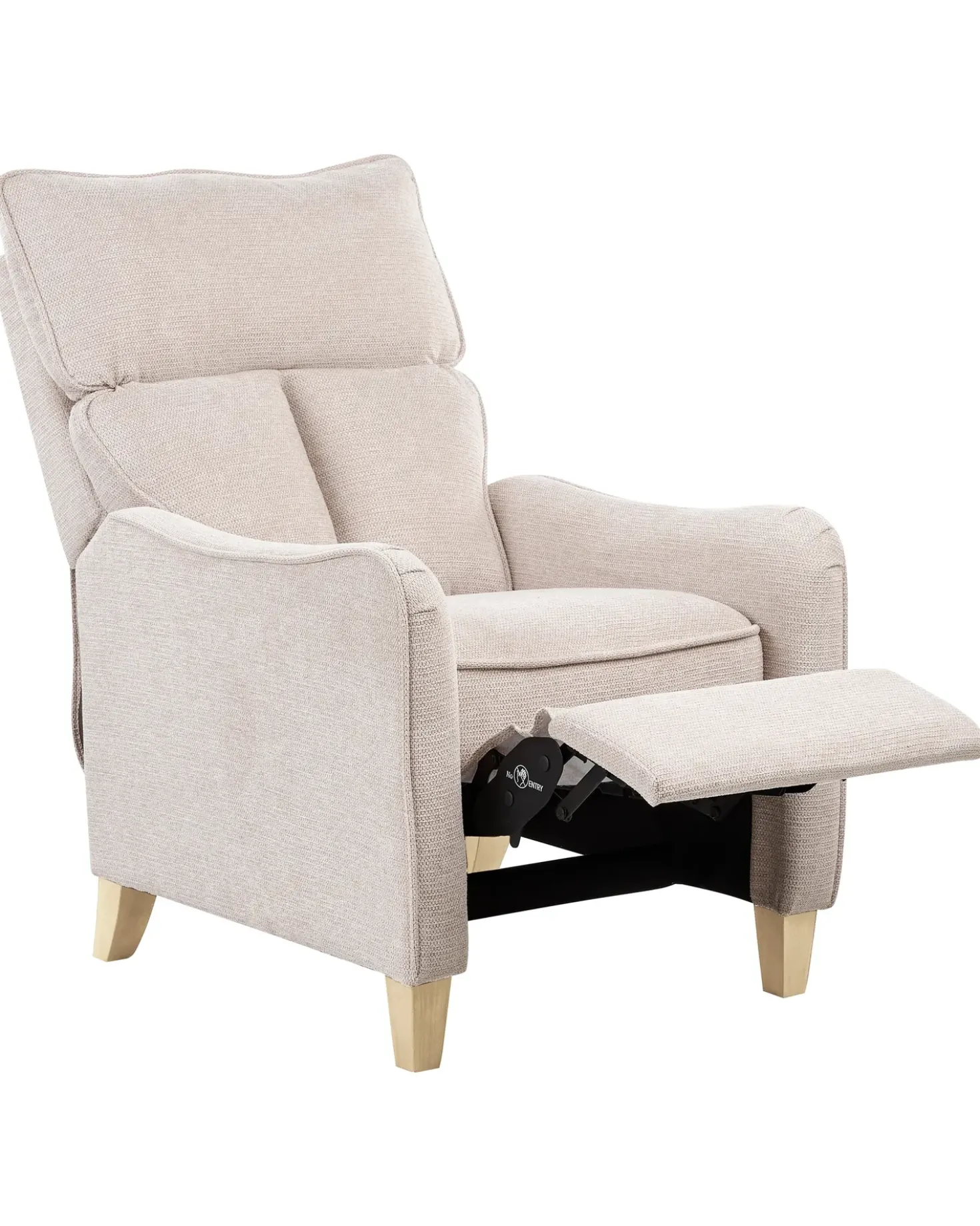 Sedia reclinabile ROYSTON Poggiapiedi a scomparsa Tessuto Beige