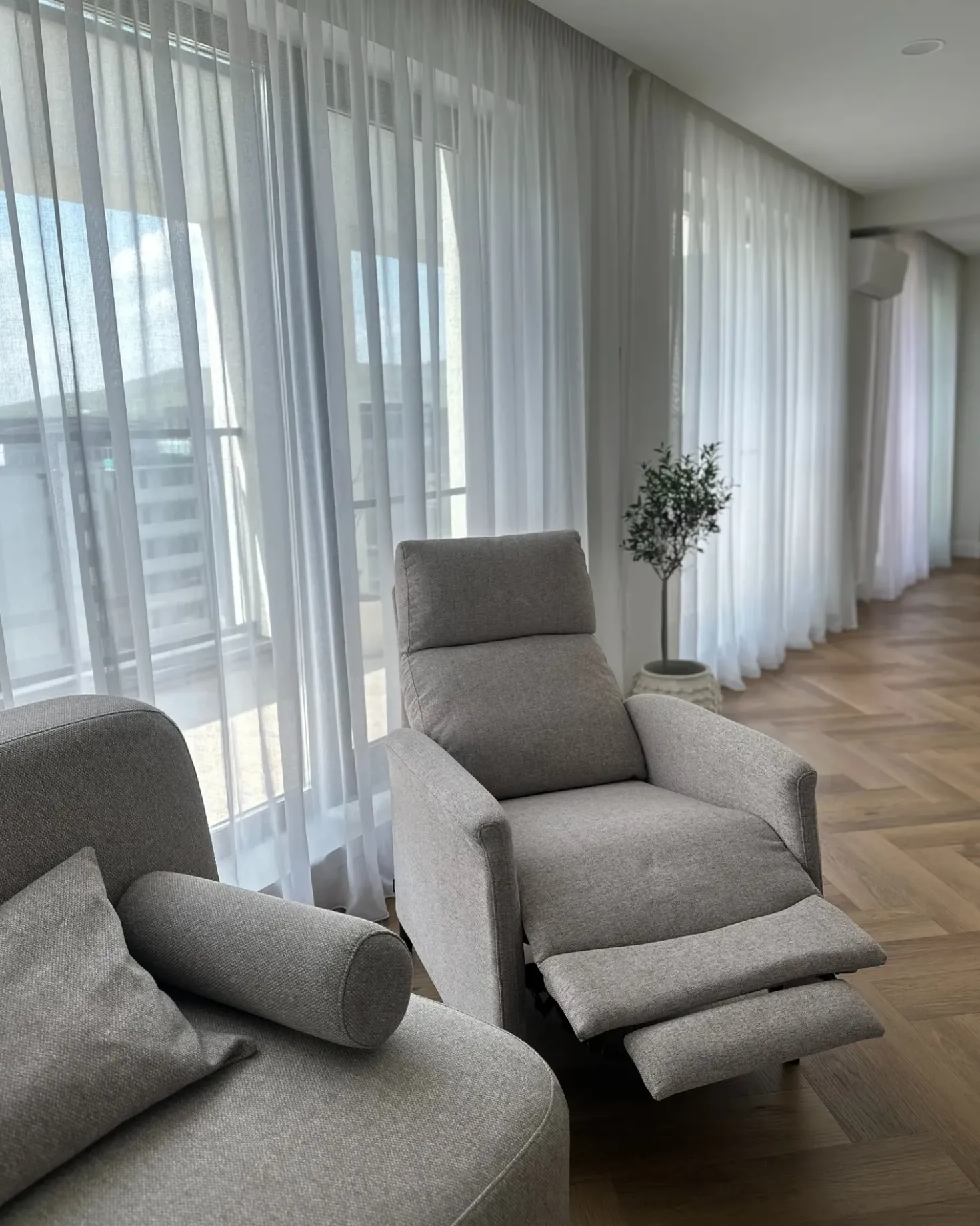 Sedia reclinabile SELVIK Poggiapiedi a scomparsa Tessuto Beige