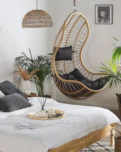Sedia sospesa da fissare al soffitto PINETO Rattan sintetico (PE) Naturale