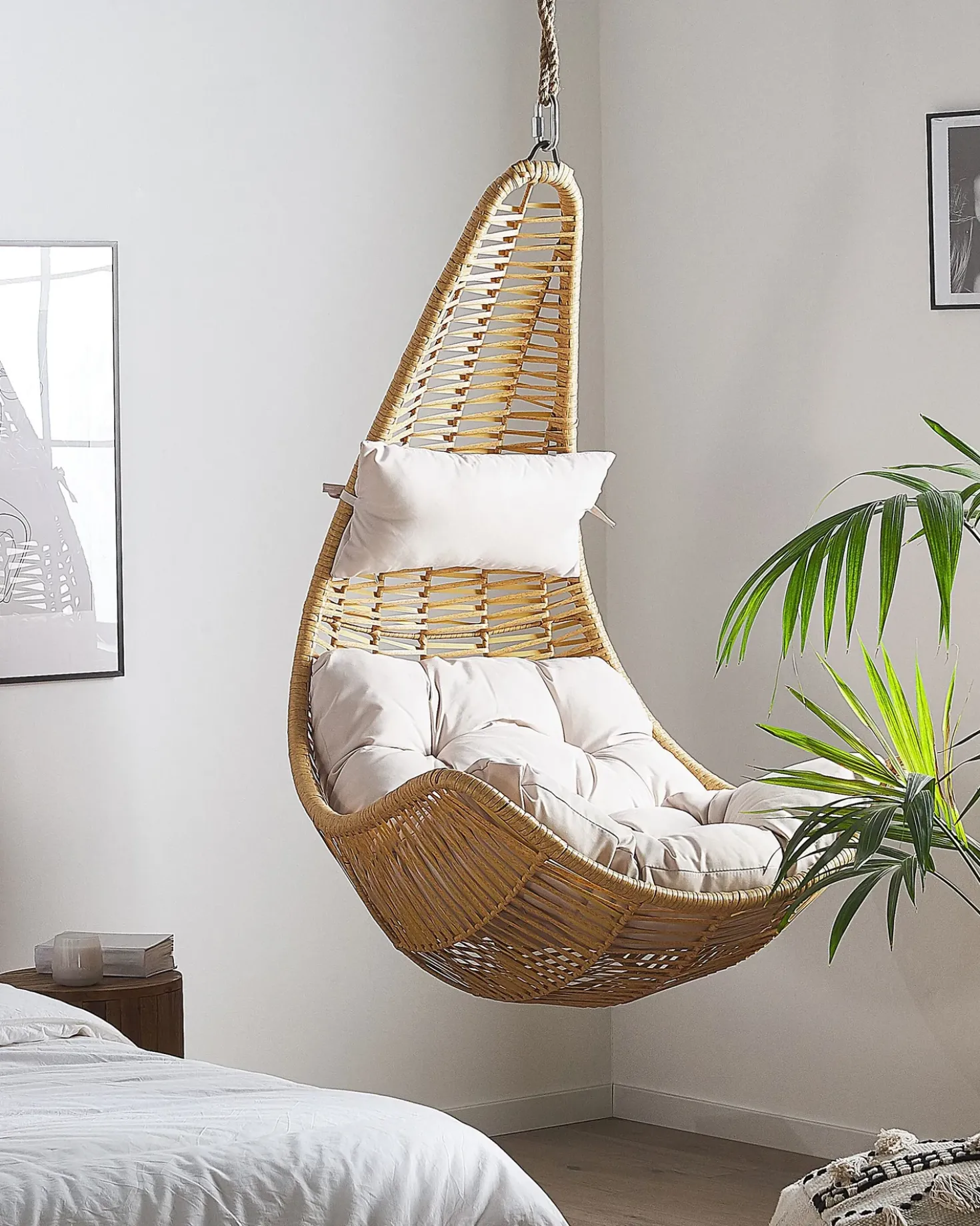 Sedia sospesa da fissare al soffitto ATRI II Rattan sintetico (PE) Naturale