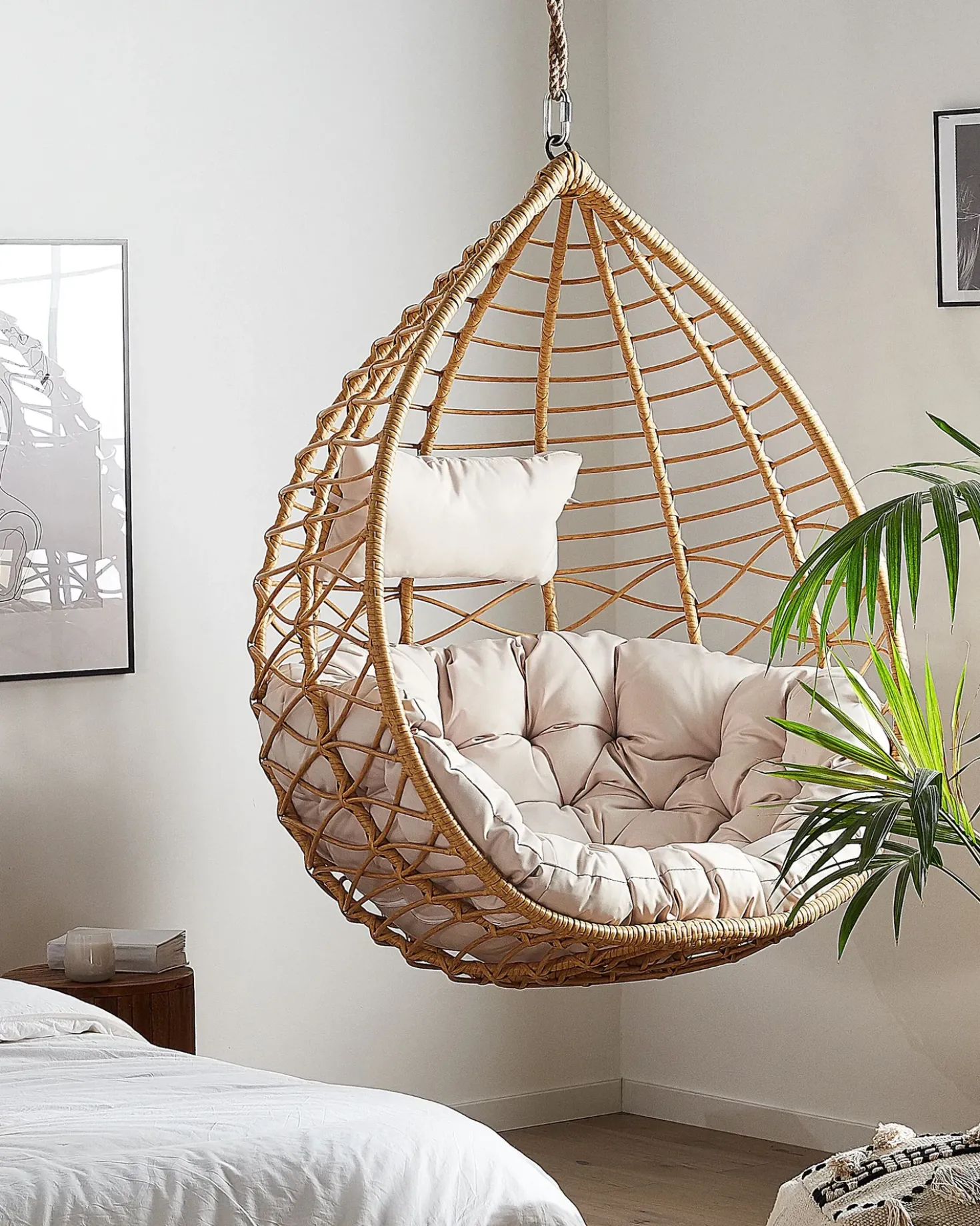 Sedia sospesa da fissare al soffitto ARSITA Rattan sintetico (PE) Naturale