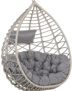 Sedia sospesa da fissare al soffitto ARSITA Rattan sintetico (PE) Grigio