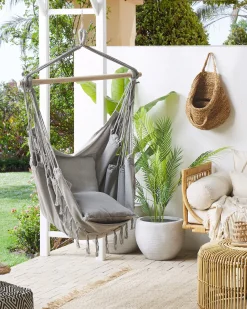 Sedia sospesa da fissare al soffitto BONEA Cotone Grigio chiaro