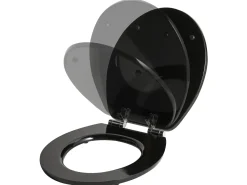 Sedile per WC INIRIDA Soft Close Fibra a media densità (MDF) Nero