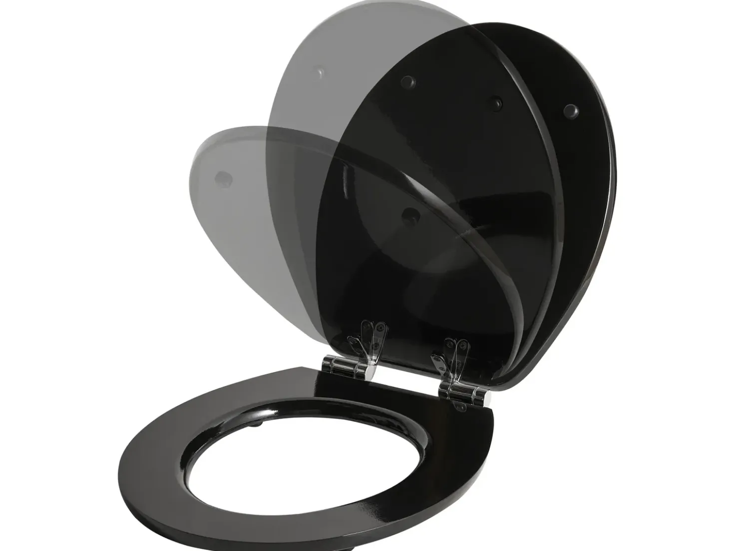 Sedile per WC INIRIDA Soft Close Fibra a media densità (MDF) Nero