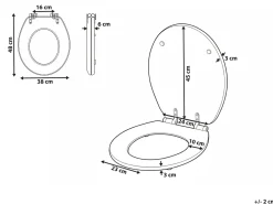 Sedile per WC INIRIDA Soft Close Fibra a media densità (MDF) Nero