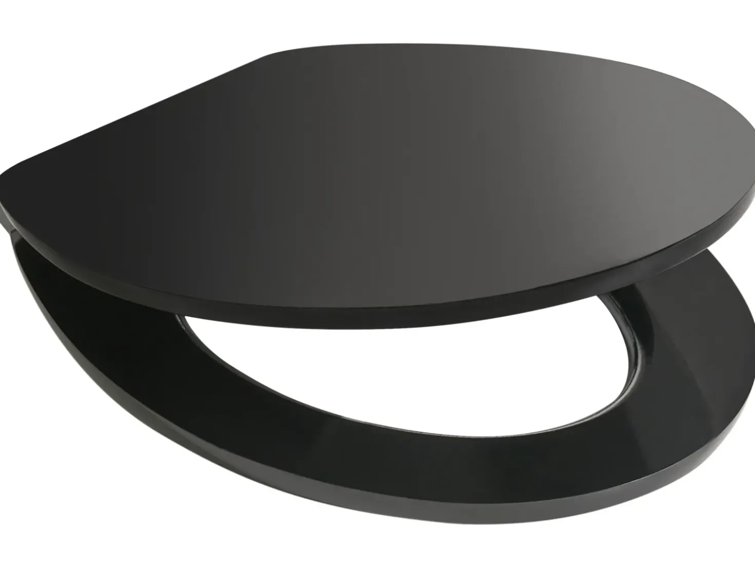 Sedile per WC INIRIDA Soft Close Fibra a media densità (MDF) Nero