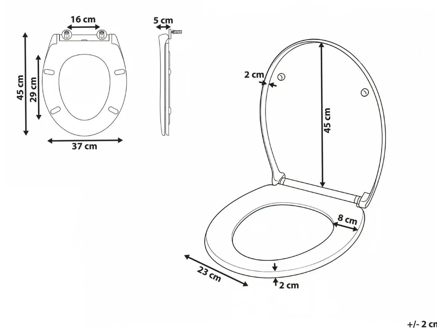 Sedile per WC PAPURI Soft Close Duroplastica Bianco