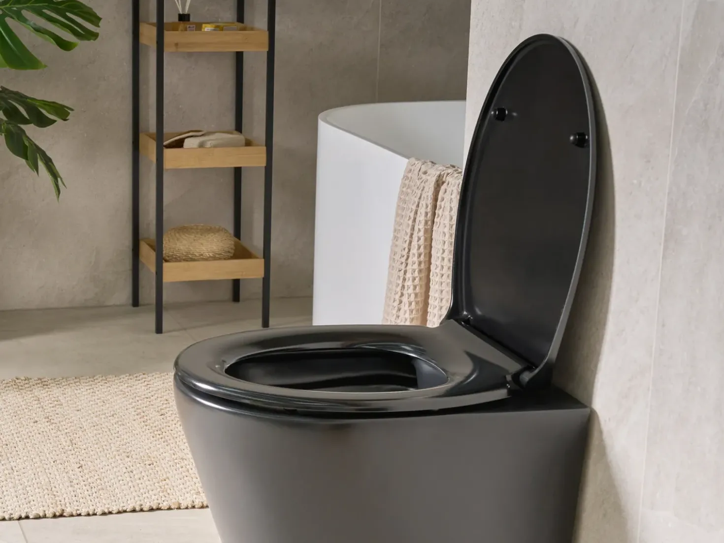 Sedile per WC PAPURI Soft Close Duroplastica Nero