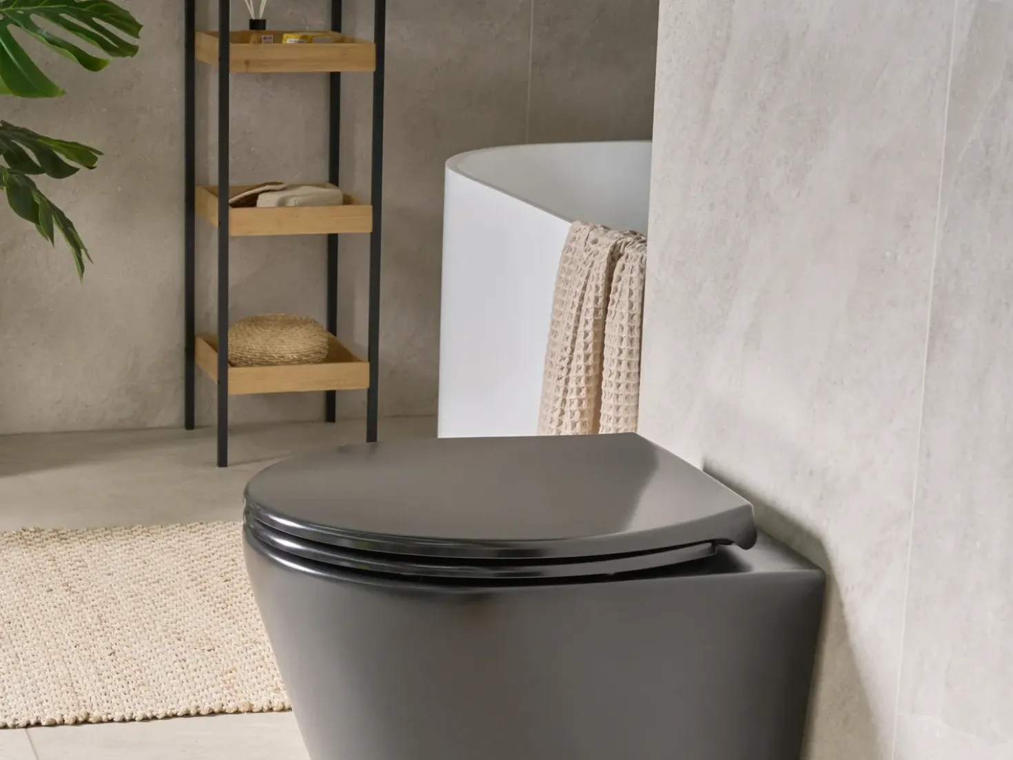 Sedile per WC PAPURI Soft Close Duroplastica Nero