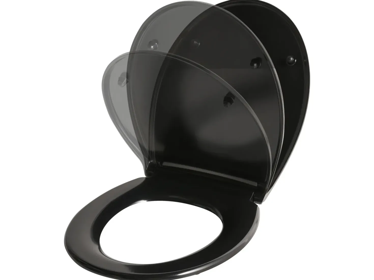Sedile per WC PAPURI Soft Close Duroplastica Nero