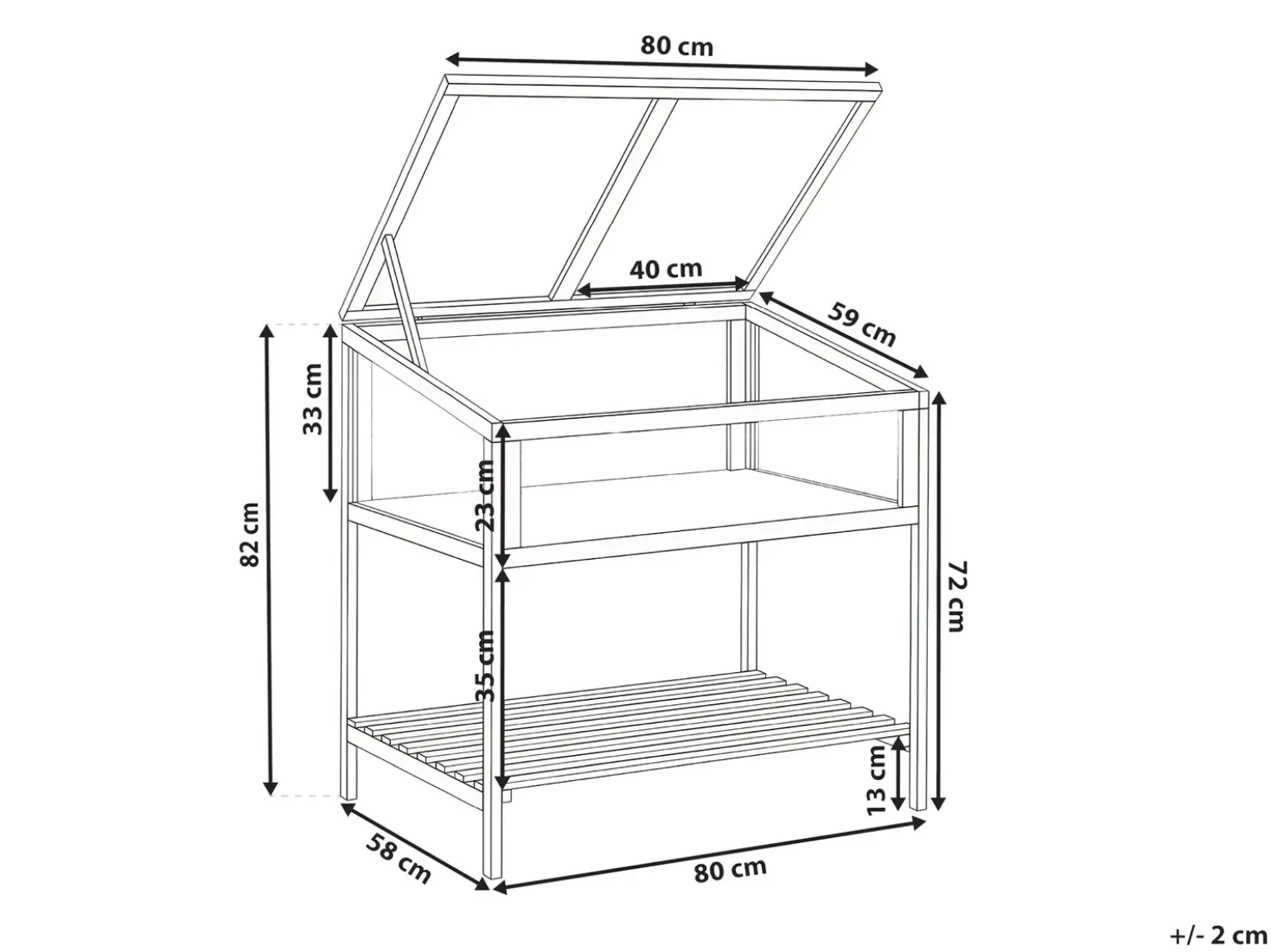 Serra da balcone ARANOVA Legno di abete Marrone chiaro 58 cm