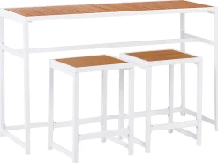 Set bar da giardino 2 posti AVETRANA Metallo Marrone/Bianco