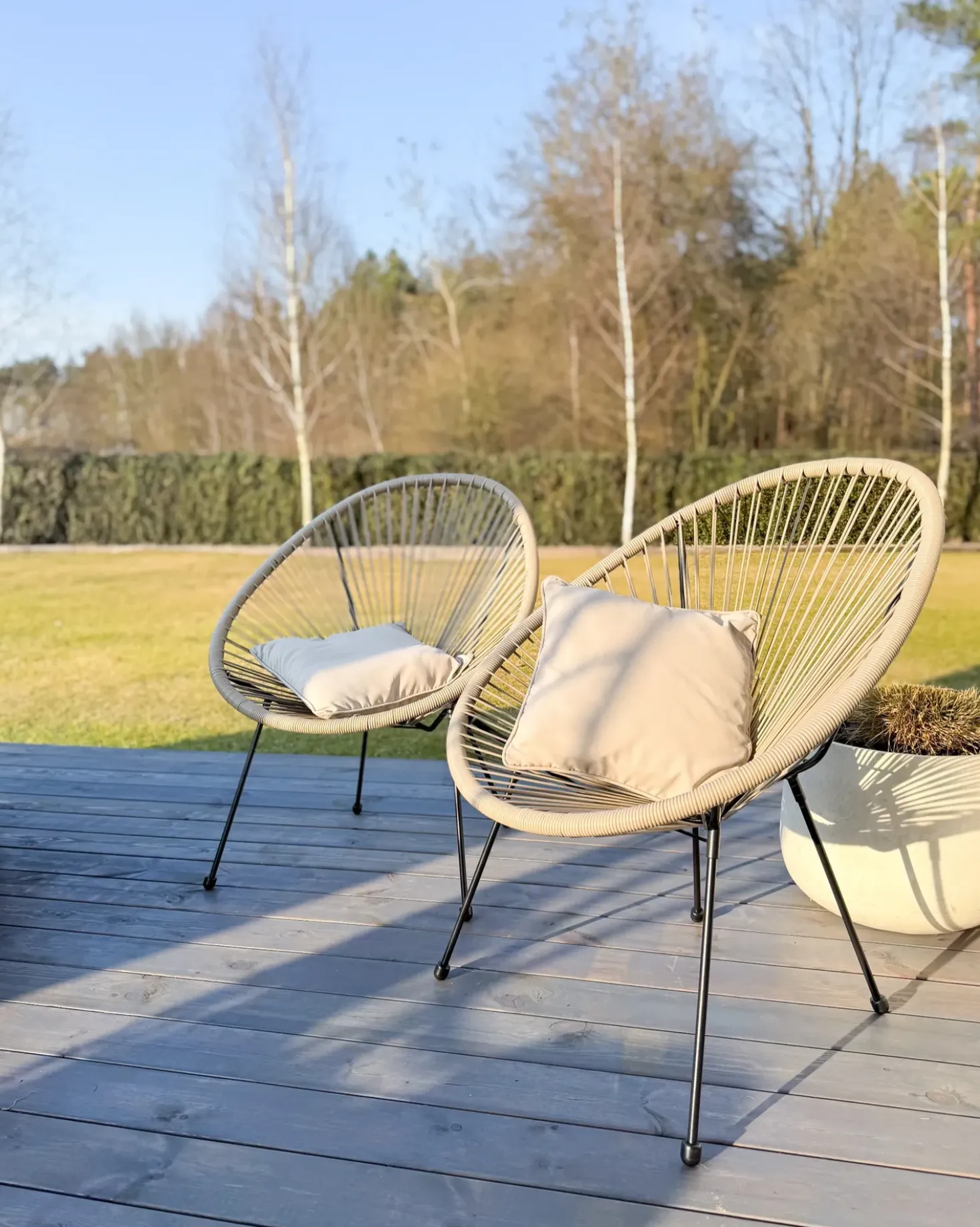 Set bistrot ACAPULCO II Rattan sintetico (PE) Grigio chiaro