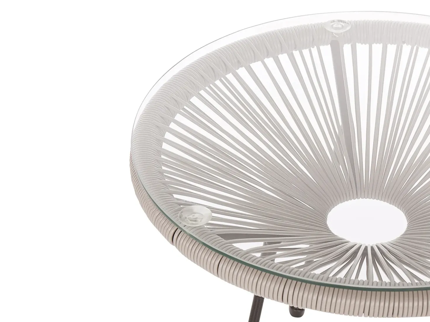 Set bistrot ACAPULCO II Rattan sintetico (PE) Grigio chiaro