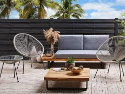 Set bistrot ACAPULCO II Rattan sintetico (PE) Grigio chiaro