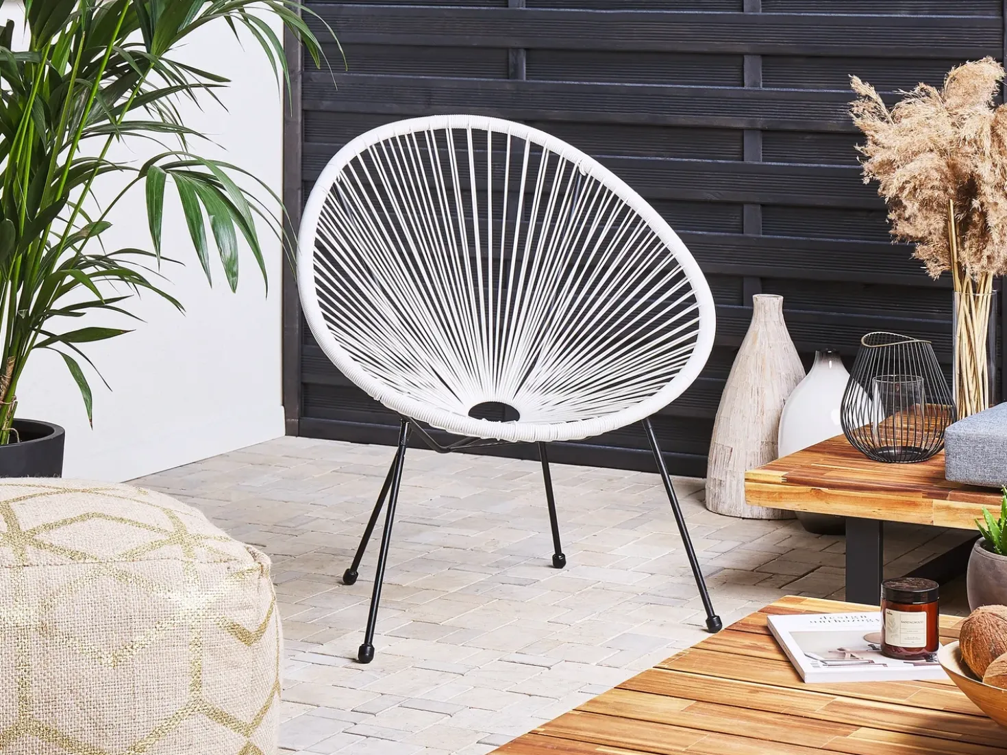 Set bistrot ACAPULCO II Rattan sintetico (PE) Bianco