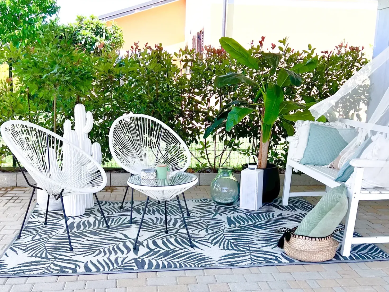 Set bistrot ACAPULCO II Rattan sintetico (PE) Bianco