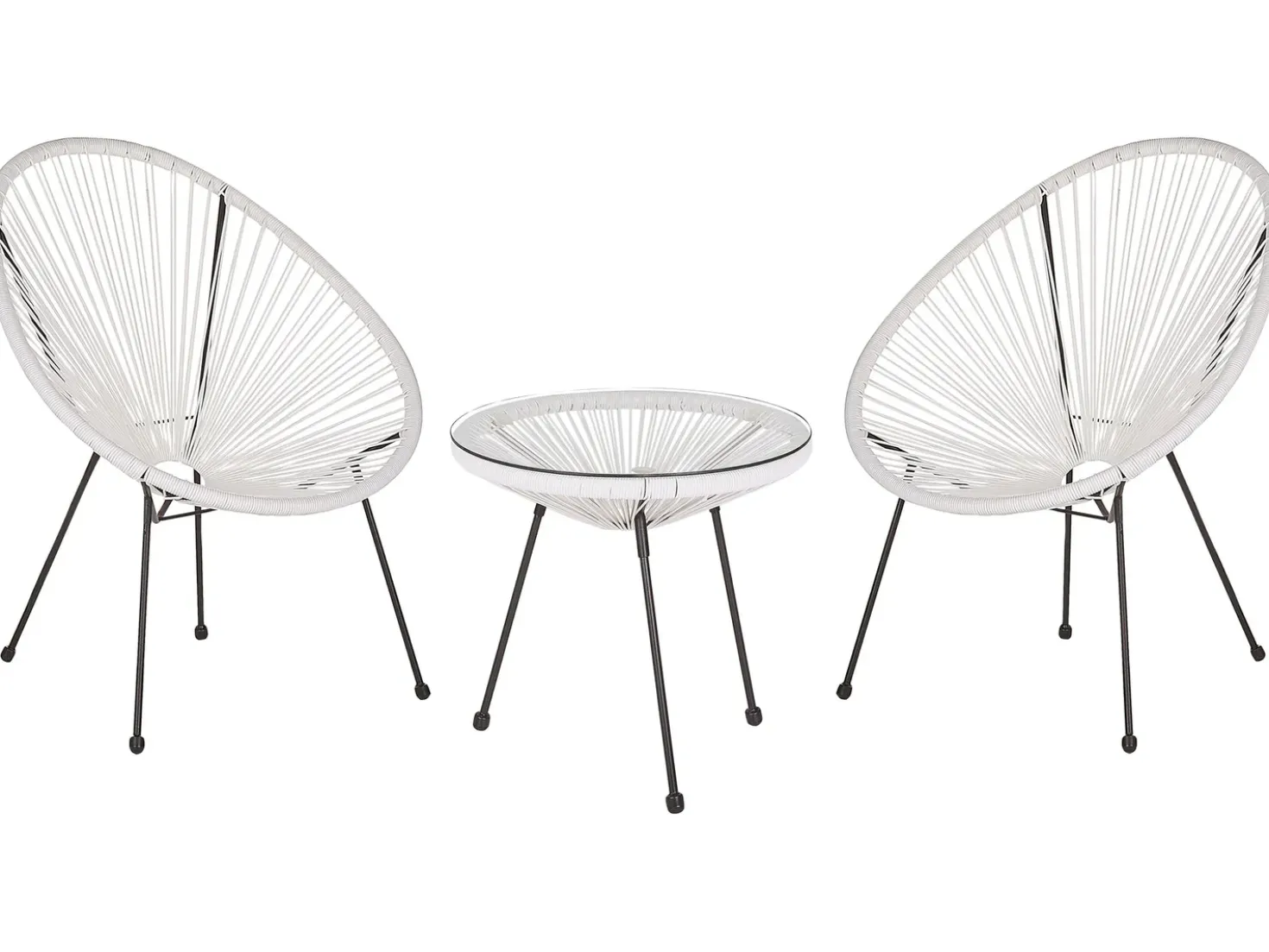 Set bistrot ACAPULCO II Rattan sintetico (PE) Bianco
