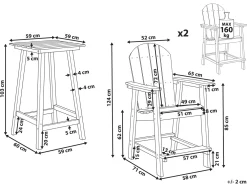 Set bistrot ADIRONDACK Rosso