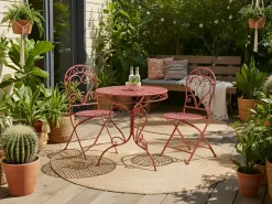 Set bistrot ALBINIA Metallo Bordeaux