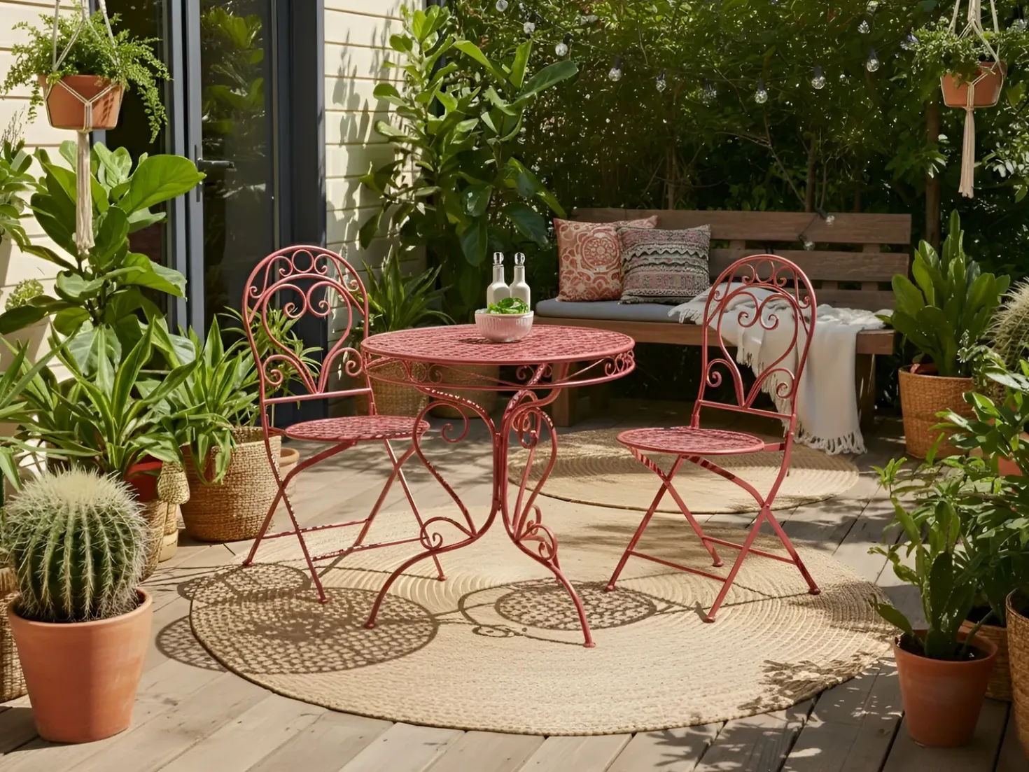 Set bistrot ALBINIA Metallo Bordeaux