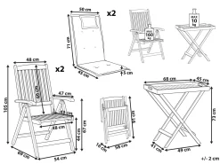 Set bistrot AMANTEA PREMIUM Legno d'acacia Blu