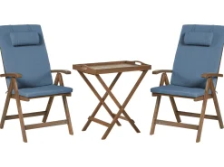 Set bistrot AMANTEA PREMIUM Legno d'acacia Blu