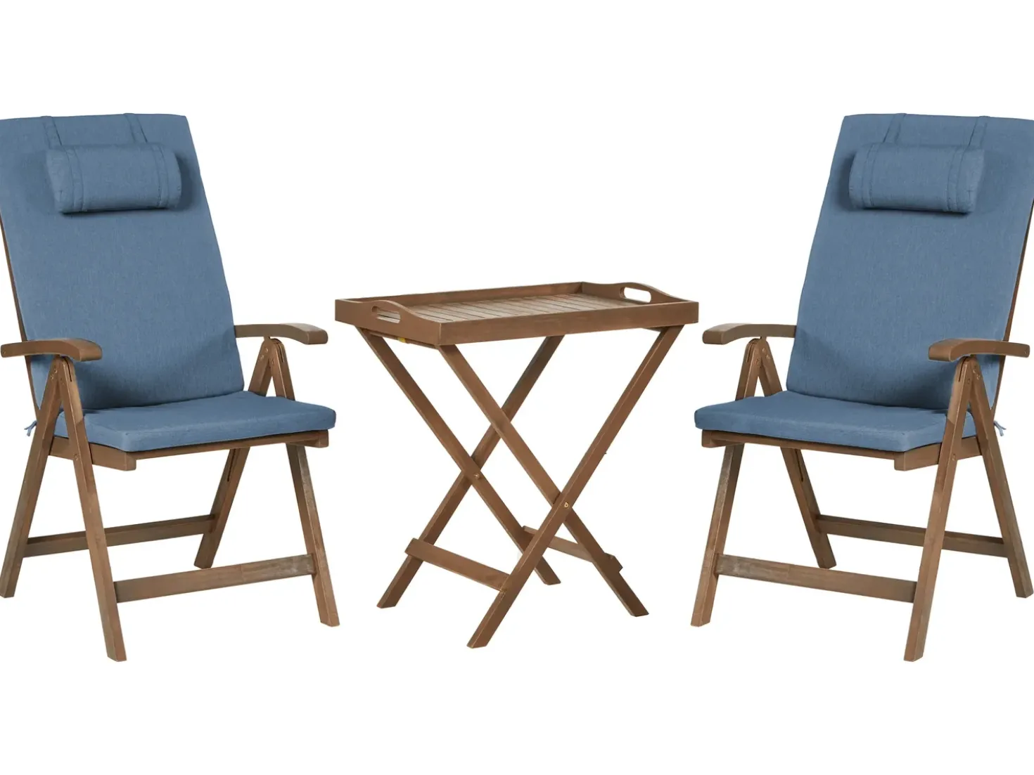 Set bistrot AMANTEA PREMIUM Legno d'acacia Blu