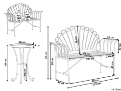 Set bistrot CAVINIA Metallo Azzurro