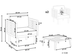 Set bistrot con cuscini BARATTI Legno d'acacia Marrone