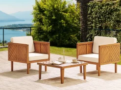 Set bistrot con cuscini BARATTI Legno d'acacia Marrone