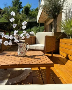 Set bistrot con cuscini BARATTI Legno d'acacia Marrone