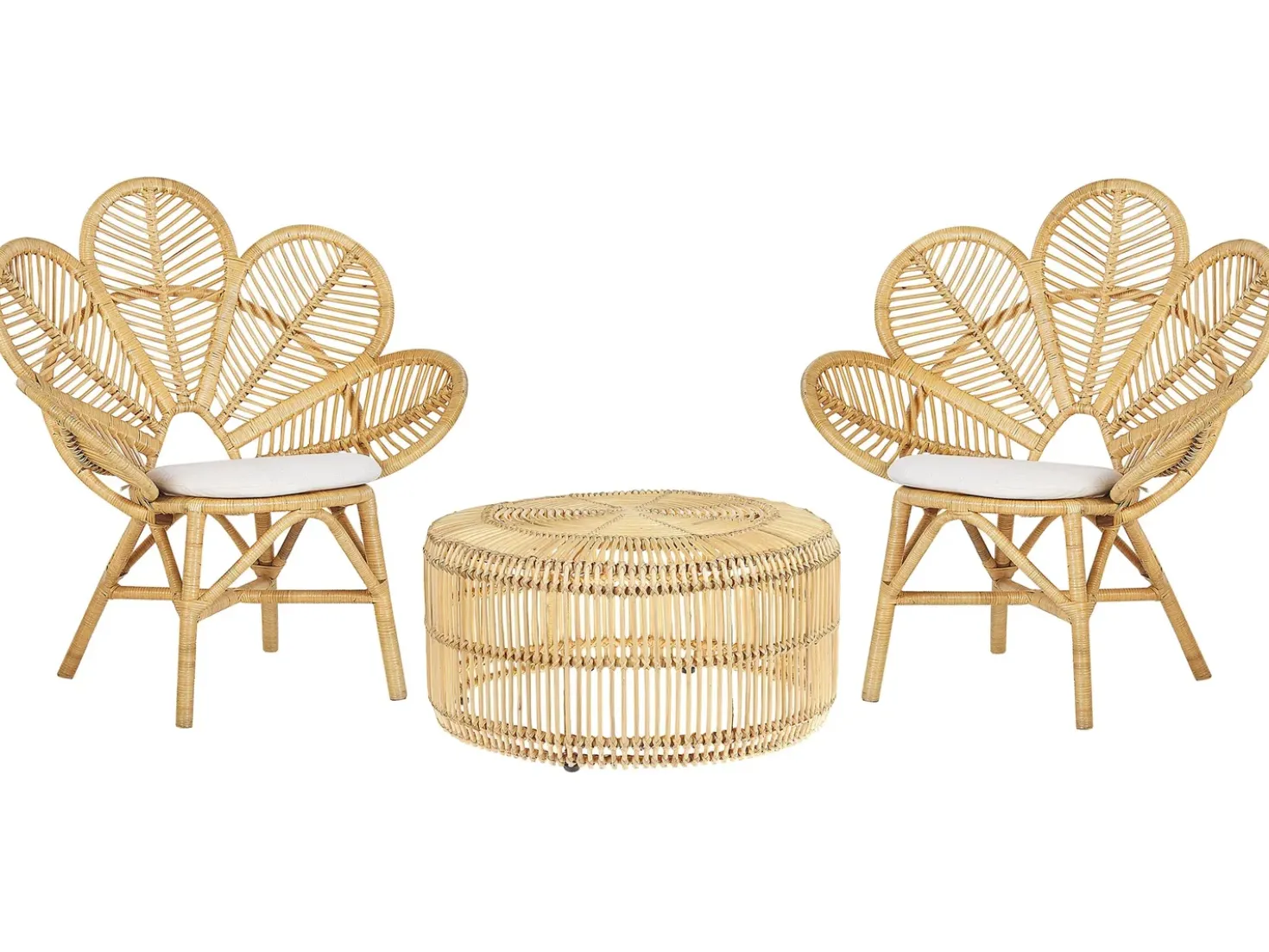Set bistrot con cuscini FLORENTINE / LIMNI Rattan Beige